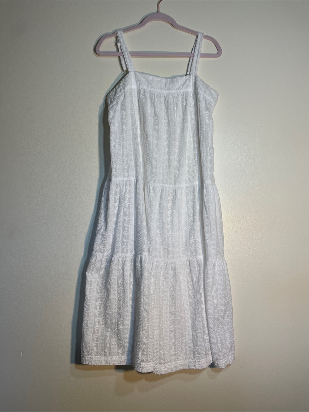 Bohemian White Lace Maxi Dress with Square Neck and Wide Straps